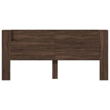 Headboard Cabinet with LED Brown Oak 220x16.5x103.5 cm 839279
