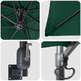 Garden Parasol Green 248.5 x 247.5 x 160 cm Polyester and Steel 42003236