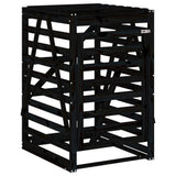 Quadruple Wheelie Bin Storage Black Solid Wood Pine 3157701