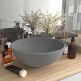 Luxury Bathroom Basin Round Matt Light Grey 32.5x14 cm Ceramic 146971