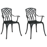 Garden Chair 2 pcs Black 53 x 51 x 88.5cm Aluminium 42002399