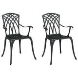 Garden Chair 2 pcs Black 55 x 56.5 x 91cm Aluminium 42002399