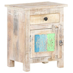 ZNTS Bedside Cabinet 40x30x50 cm Rough Acacia Wood 320233