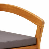 Garden Chair with Cushion 2 pcs Oil Natural Solid Acacia Wood 4106469