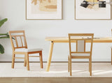 Dining Chair 2 pcs Natural and Light Solid Rubber Wood 42020509