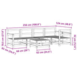 Garden Lounge Set 6 pcs Wax Brown Solid Pine Wood 3418100