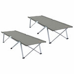 Folding Camping Bed 2 pcs Grey 62 x 194 x 42 cm Oxford fabric 42003125