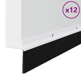 Screw-on Door Brush Seals 12 pcs White 100 cm Aluminium Alloy 42019543