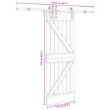 Sliding Door NARVIK Natural and Black 70 x 210 cm 3445209