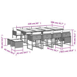 13 Piece Garden Dining Set with Cushions Beige Poly Rattan 3211342