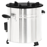 Wood Stove with USB Fan Silver 35.5x26x28 cm Stainless Steel 319443