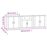 Sideboards 3 pcs Sonoma Oak Engineered Wood 3185418