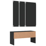 Hallway Furniture Set Black Engineered Wood 833512