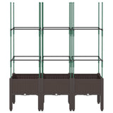 Garden Planter with Trellis Brown 120x40x142.5 cm PP 367960