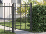 Fence Gate HORST 100 x 175 cm Metal Black Lockable 42034062