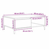 Coffee Table Old wood 90 x 60 x 35 cm Engineered wood 875116