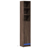 Sideboard with LED Brown Oak 36x32.5x200 cm Engineered Wood 852130