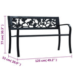 Garden Bench 125 cm Black Steel 47942