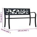 Garden Bench 125 cm Black Steel 47942