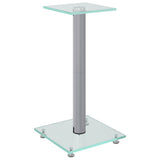 Speaker Stands 2 pcs Silver Tempered Glass 1 Pillar Design 51809