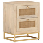 ZNTS Bedside Cabinet 40x30x50 cm Solid Wood Mango and Iron 372019