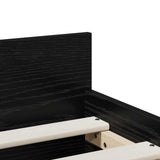 Bed Frame Black Oak 100 x 200 cm Engineered Wood 3446582