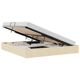 Storage Bed with Mattress Creme 180 x 200 cm Fabric 3370032