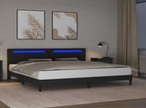 Bed Frame with LED Strip Lights Black 180 x 200 cm Faux Leather 42028041