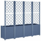 Garden Planter with Trellis Blue Grey 160x40x140 cm PP 367871