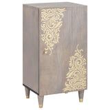 Sideboard Grey and Gold 40 x 33 x 75 cm Solid Mango Wood 4018796