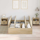 Storage Bed Frame Sonoma Oak 120 x 190 cm Engineered Wood 3335423
