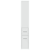 Narrow Bathroom Cupboard with Wheels White Engineered Wood 855295