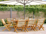 Folding Garden Chairs 8 pcs Beige Solid Wood Acacia 3214573