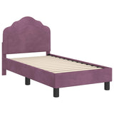 Toddler Bed Frame with Headboard Purple 70 x 140 cm Velvet 42010933