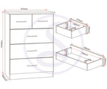 ZNTS Nevada 3+2 Drawer Chest 100-102-158