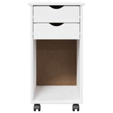 Rolling Cabinet White 34 x 39 x 65.5 cm Solid Pine Wood 42028353