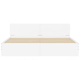 Bed Frame White Engineered wood, Plywood Super King Bed Frame 3207588