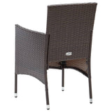 Garden Dining Chair Set of 2 Brown Poly rattan, Powder-Coated Steel 318496