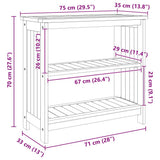 Garden Cabinet Natural 75 x 35 x 70cm Solid Acacia Wood 42001362