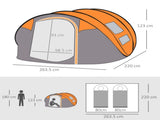 4-5 Person Pop-up Camping Tent Family Tent w/ 2 Mesh Windows & PVC Windows Portable Carry Bag for T3398P348706