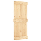 Sliding Door with Hardware Set 85x210 cm Solid Wood Pine 3203181