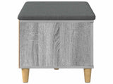 Hall Bench with Cushion with Door Grey Sonoma 80 x 38 x 46 cm 891533