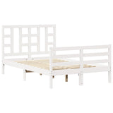 Bed Frame without Mattress White 120x200 cm Solid Wood 3193917
