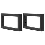 Basin Shelf Wall Mounted Steel and Solid Wood Oak 3302541