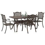 Garden Dining Set 5 pcs Bronze Aluminium 3334652