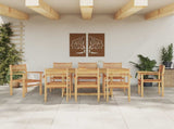 Garden Dining Set 9 pcs Brown Solid Teak Wood 3375779