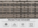 8-Seater Outdoor Couch, Rattan Dining Sofa Set with Wicker Coffee Table and Foot Stool w/ Cushion, T3398P315860