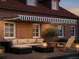 Manual Awning Frame with LEDs Green and White 3.5 x 2.5 m 3420609
