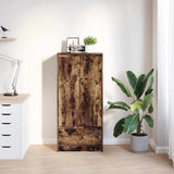 Cabinet with Drawer Smoked Oak 55.5x34x119.5 cm Engineered Wood 861647
