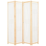 ZNTS 4-Panel Room Divider Cream 160x170x4 cm Fabric 248173